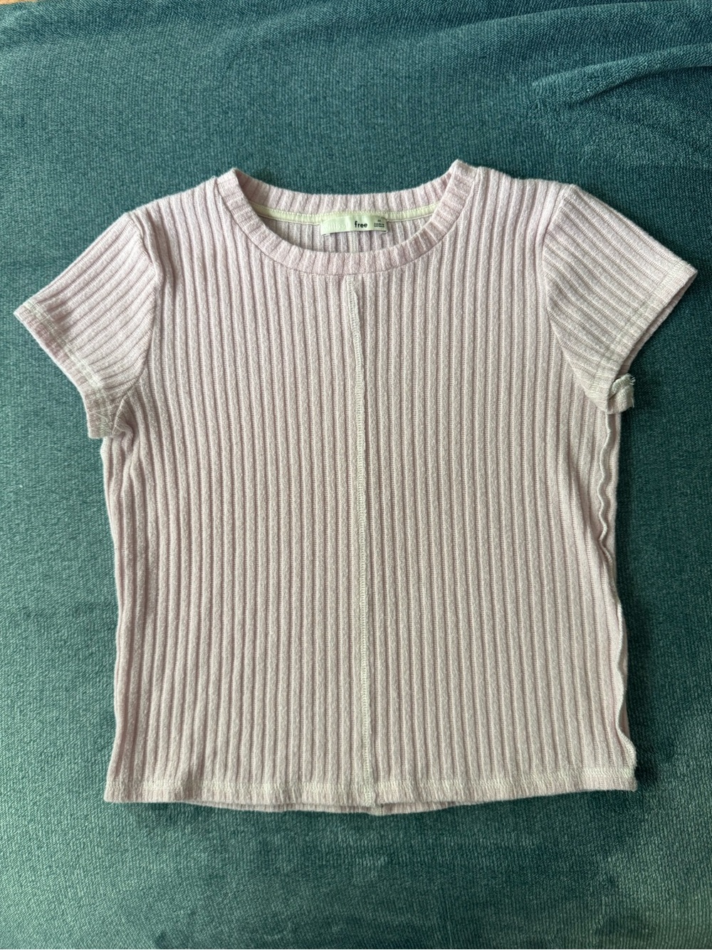 Wilfred Light Pink Ribbed Short-Sleeve Tee